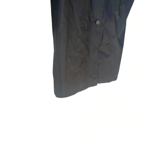 Totes Rainwear Women’s Trenchcoat Raincoat Size 8P Black Pewter Collar Classic - Picture 9 of 11